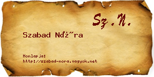 Szabad Nóra névjegykártya